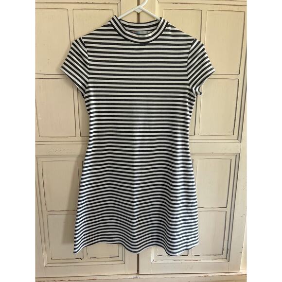 Free People Beach size XS striped mini dress gray & white - Picture 1 of 3